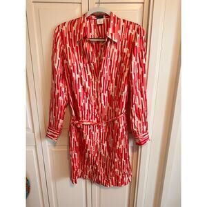 Vintage KORS Michael Kors Silk Striped Shirt Dress Size 6